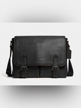 Coach Black Leather Metropolitan Messenger Bag for Men